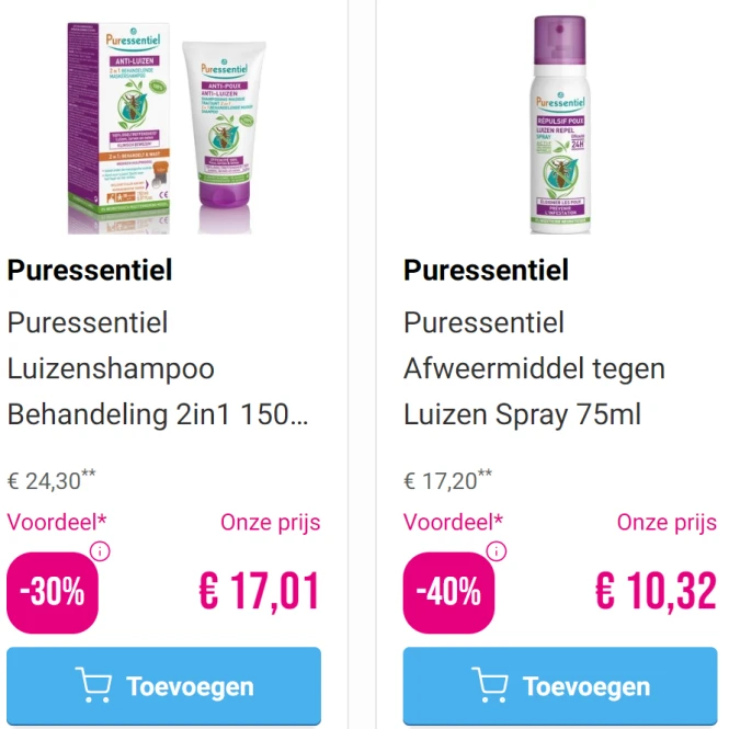 Tot -40% op anti-luizen producten van Puressentiel bij Medi-Market