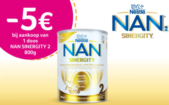€5 cashback op Nestlé® NAN® SINERGITY 2