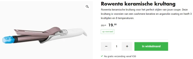 -52% Rowenta keramische krultang 👩‍🦱 Wibra