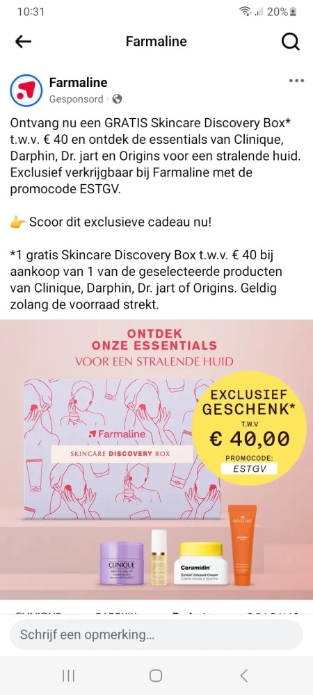 GRATIS Skincare Discovery Box t.w.v. € 40