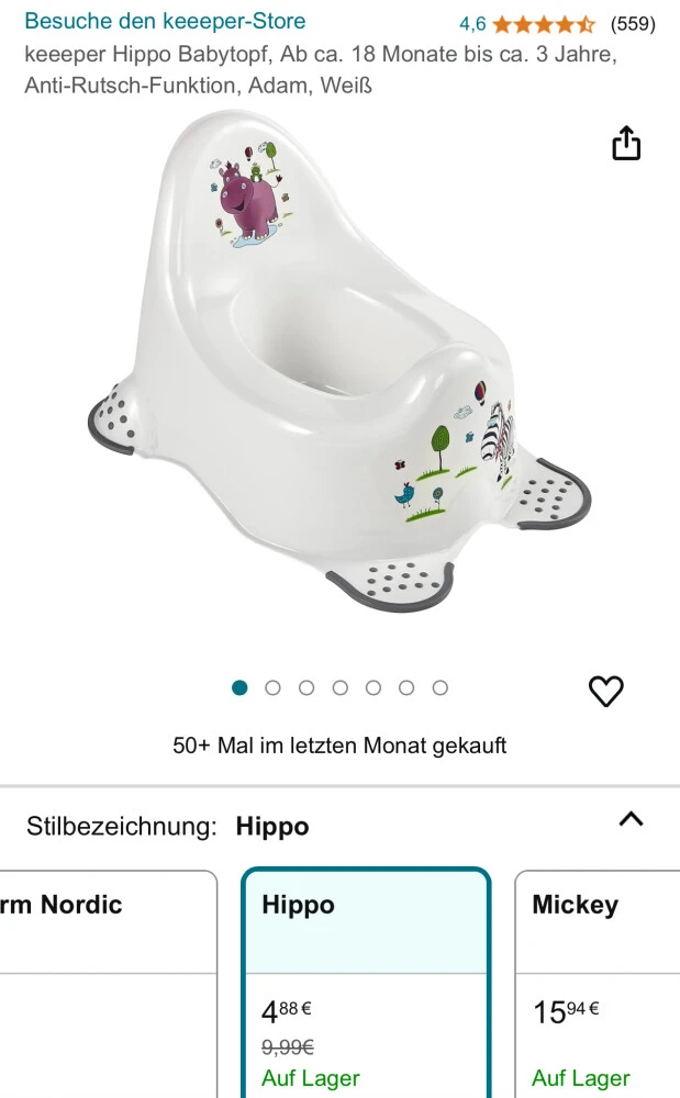 Plaspotje €4,88 bij Amazon Duitsland