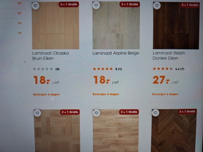 Alle laminaatpakken 3+1 gratis bij kwantum