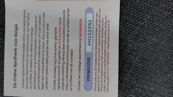 21% korting bij Farmaline