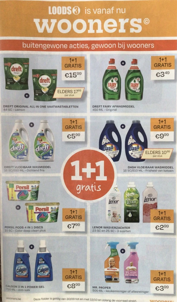 Wasproducten, vaatwas, afwasproducten 1+1