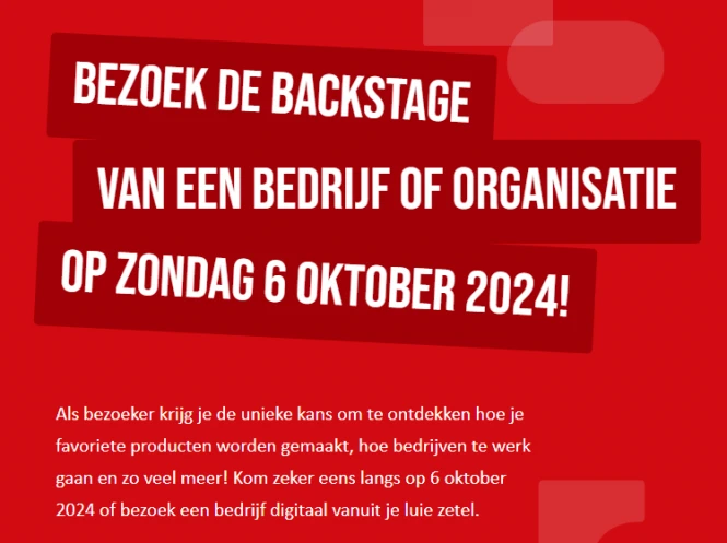 Gratis achter de schermen 👁️ Open Bedrijvendag zondag 6 oktober