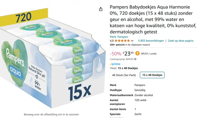 Pampers Aqua doekjes Promo