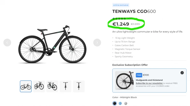Tijdelijke Tenways promo: 350 euro korting op de TENWAYS CGO600 (alleen online!)