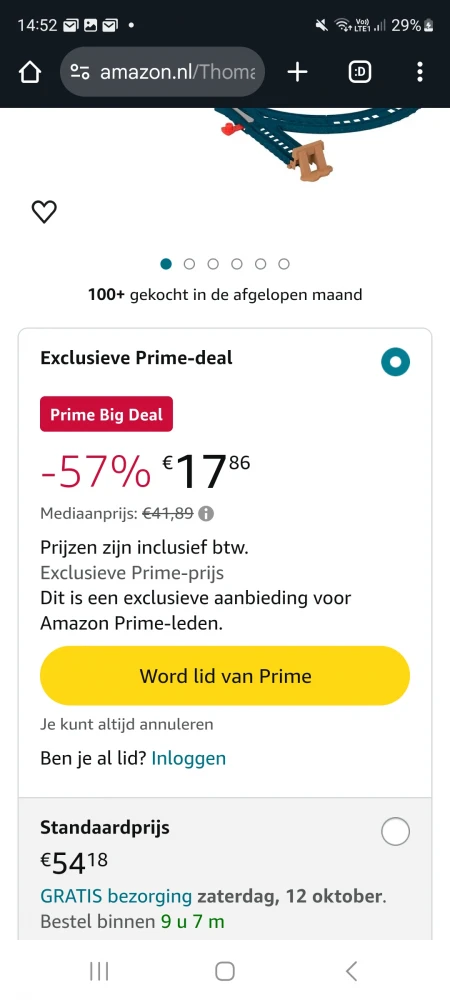 Thomas de trein nu -57% korting