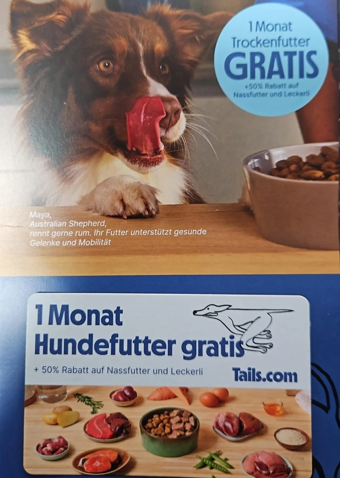1 maand gratis tails.com droogvoer voor honden