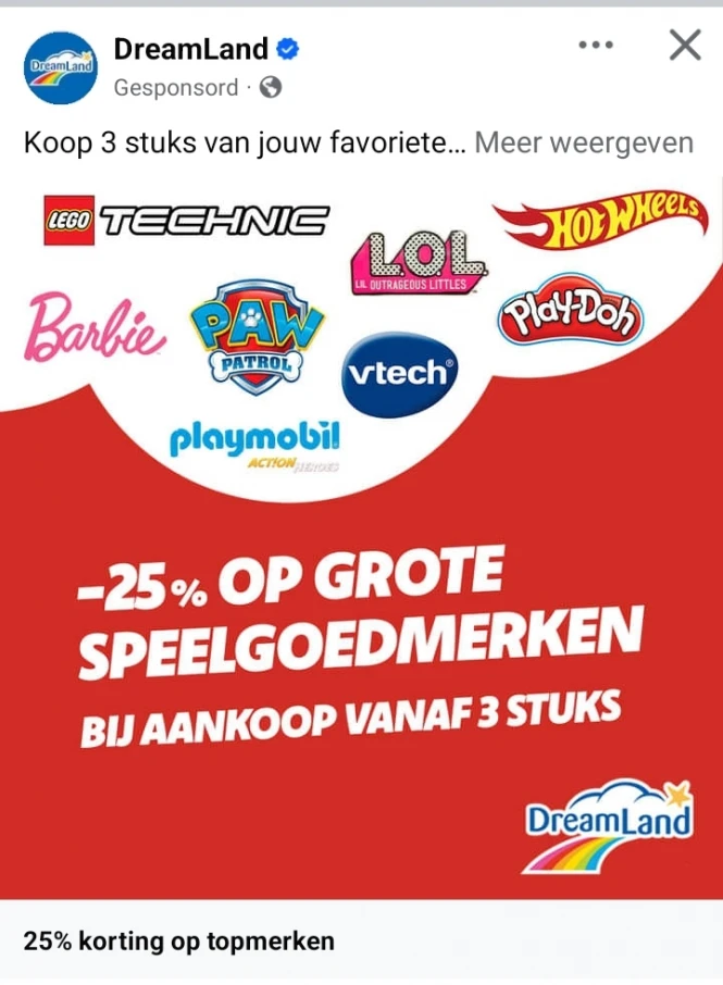 DreamLand merkenfestival 25% korting