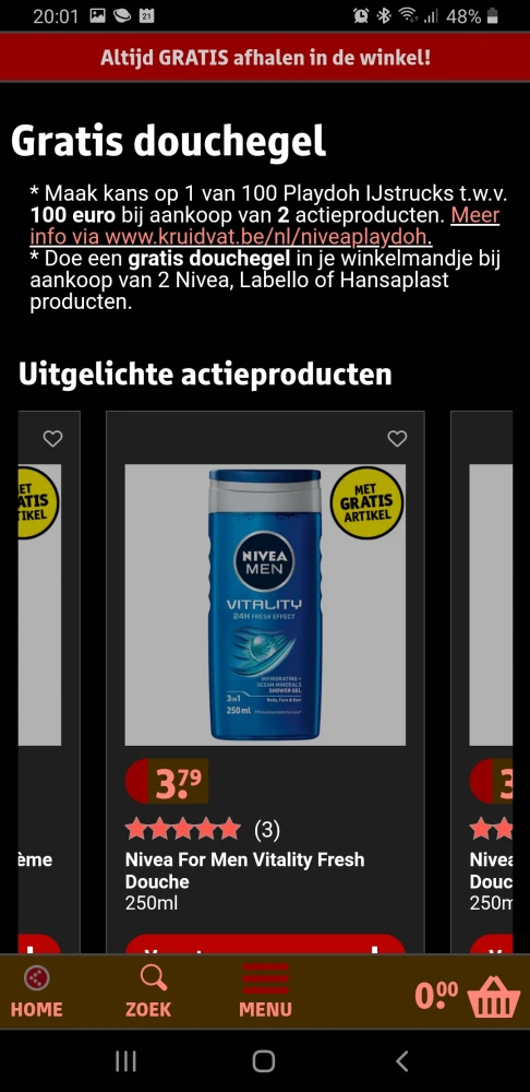 Gratis douchegel kruidvat
