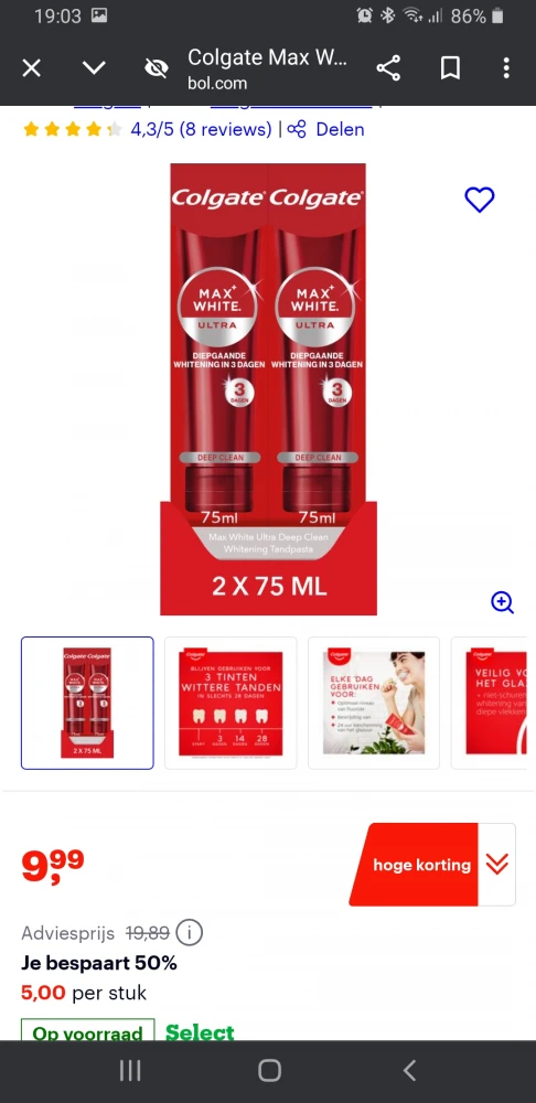 Colgate Max White Ultra Deep Clean Whitening
