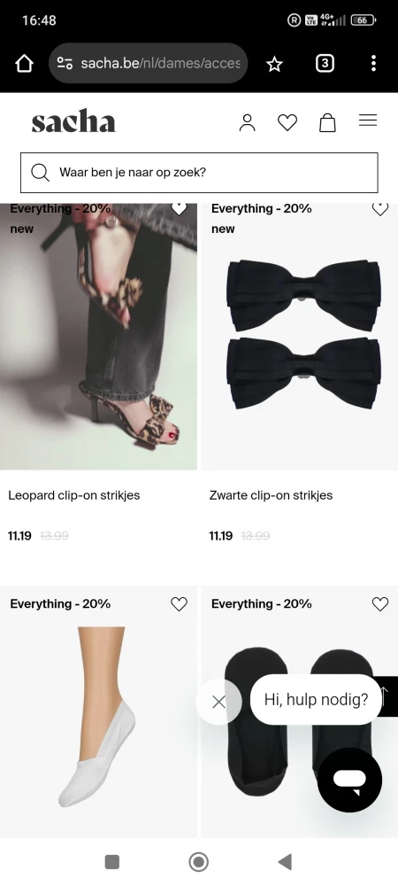 20% korting bij sacha
