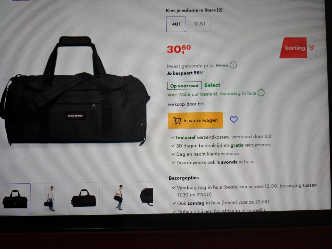 Eastpak READER S + Reistas, 40 Liter - Black -56%