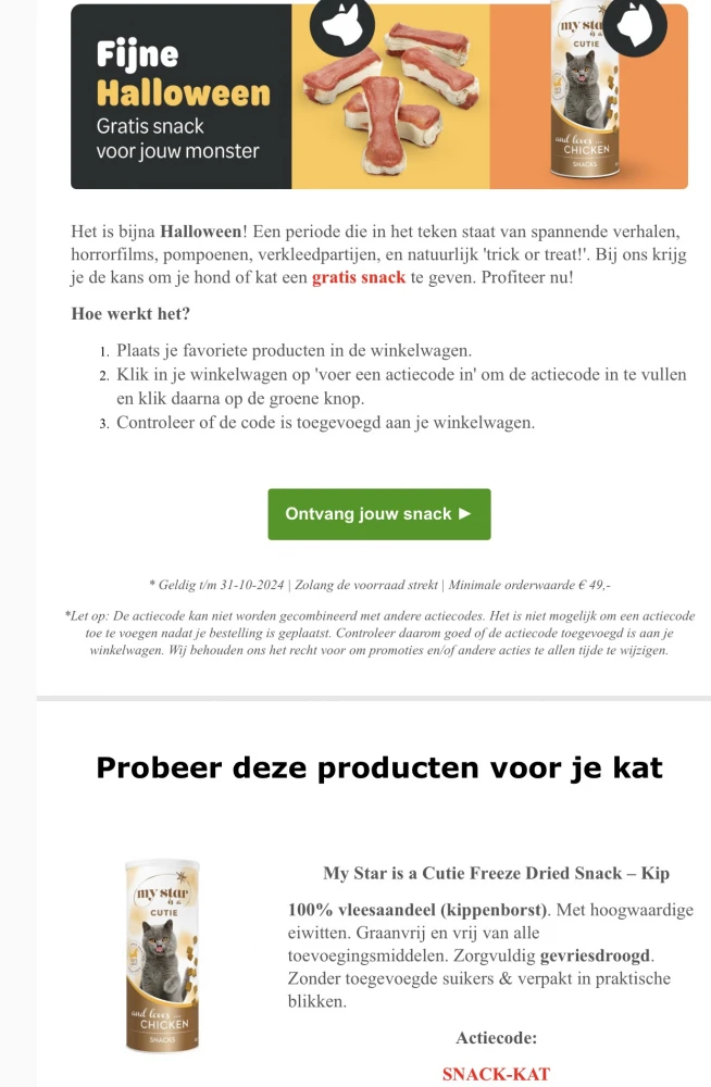 Gratis snack voor je kat