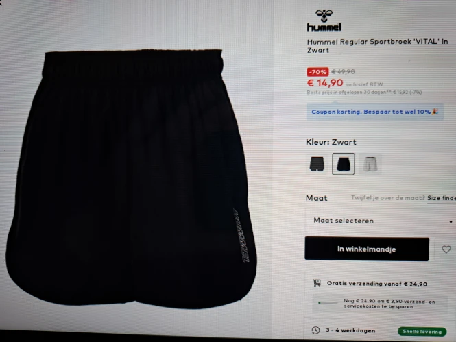 Hummel Regular Sportbroek 'VITAL' in Zwart -70%