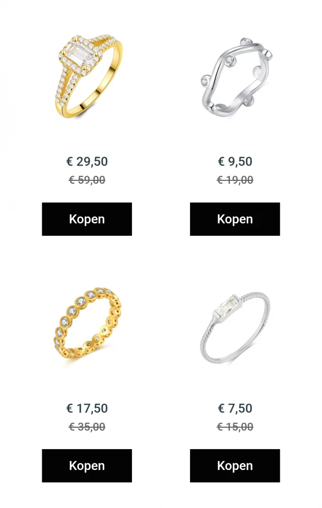 -50% op een selectie ringen! 💍