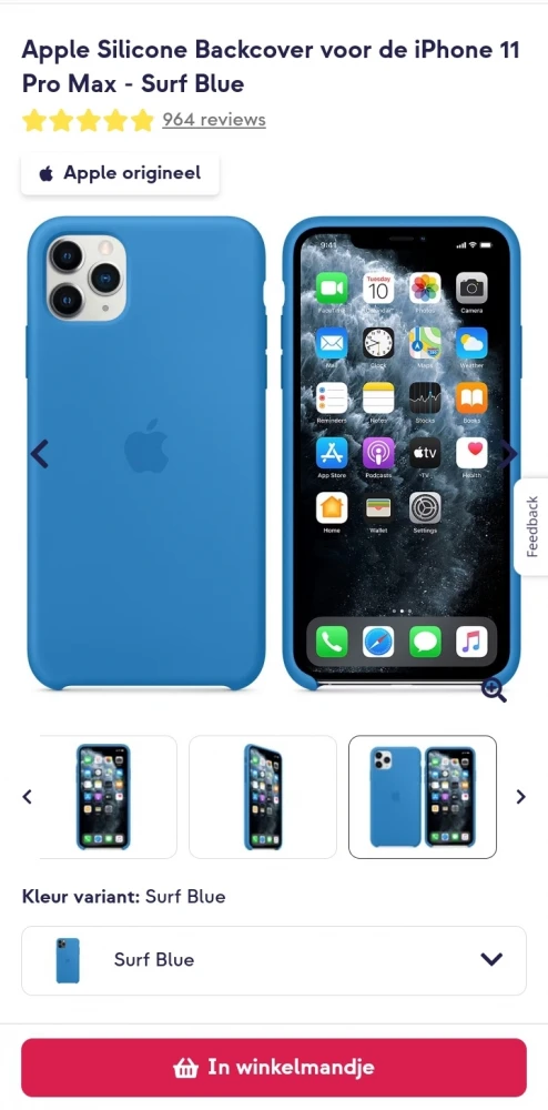 Apple Silicone Backcover voor de iPhone 11 Pro Max
