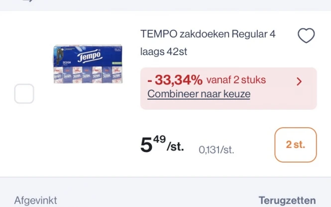 Tempo zakdoekjes in promo