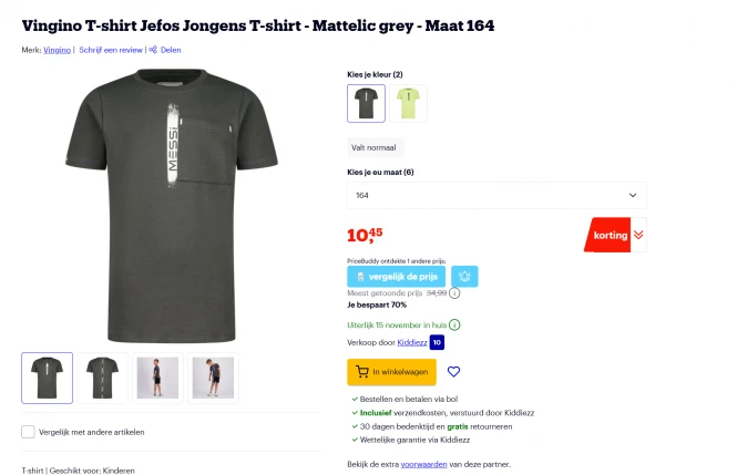 Vingino t-shirt maat 164