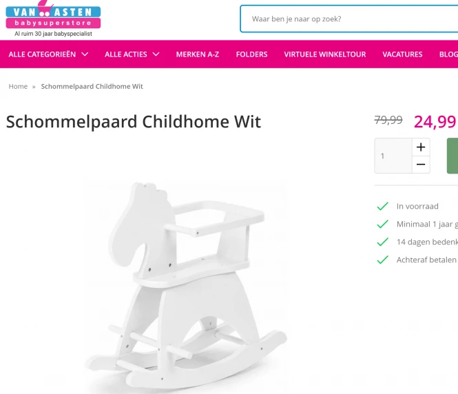 -69% wit schommelpaard 🐴 Childhome