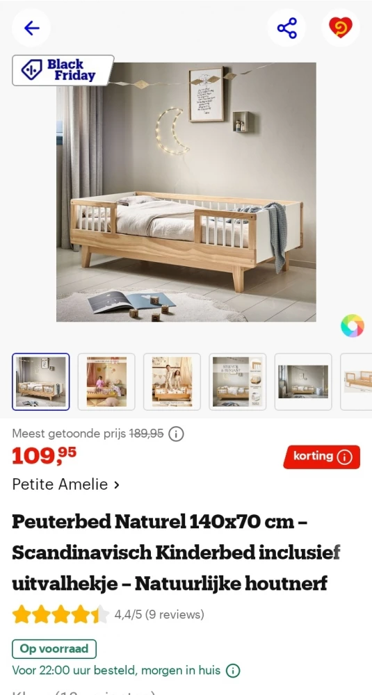 Peuterbed Petite Amelie zonder matras