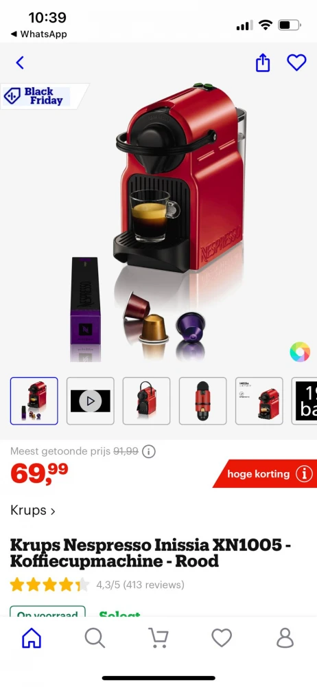 Krups Nespresso Inissia XN1005