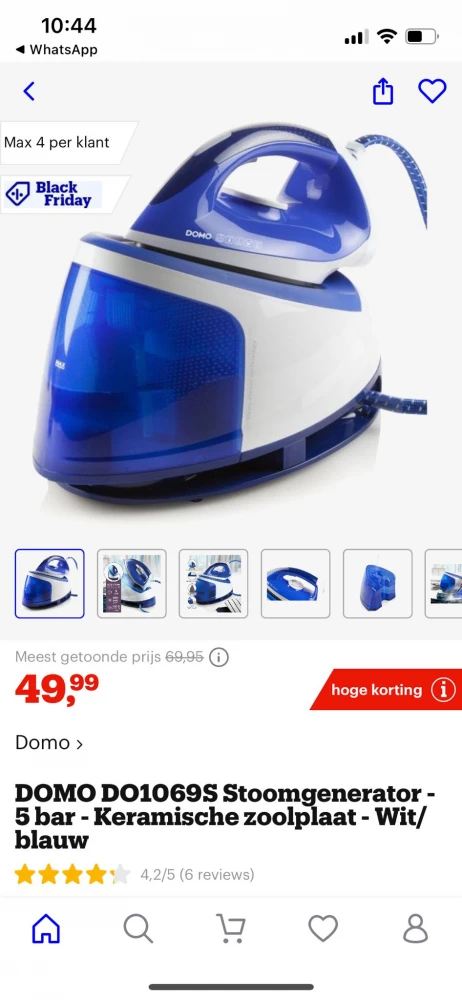 DOMO DO1069S Stoomgenerator