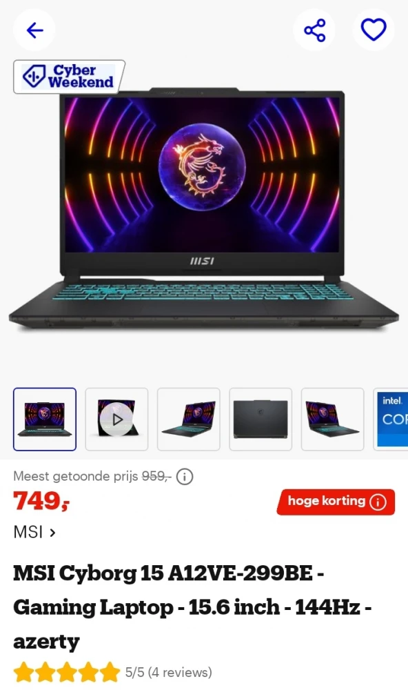 MSI Cyborg 15 Gaming Laptop