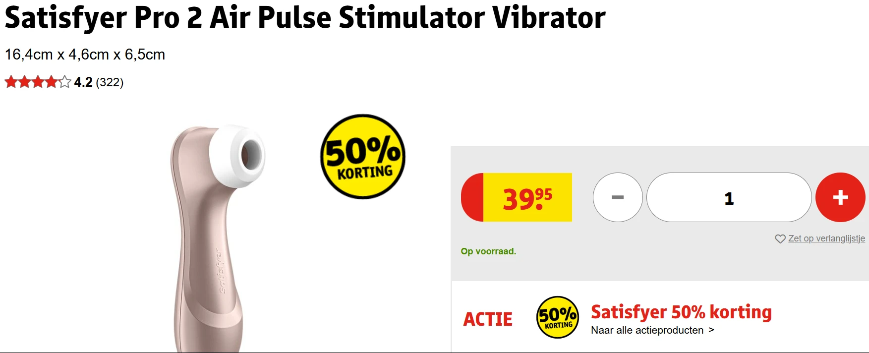 50% korting op Satisfyer Pro 2 bij Kruidvat
