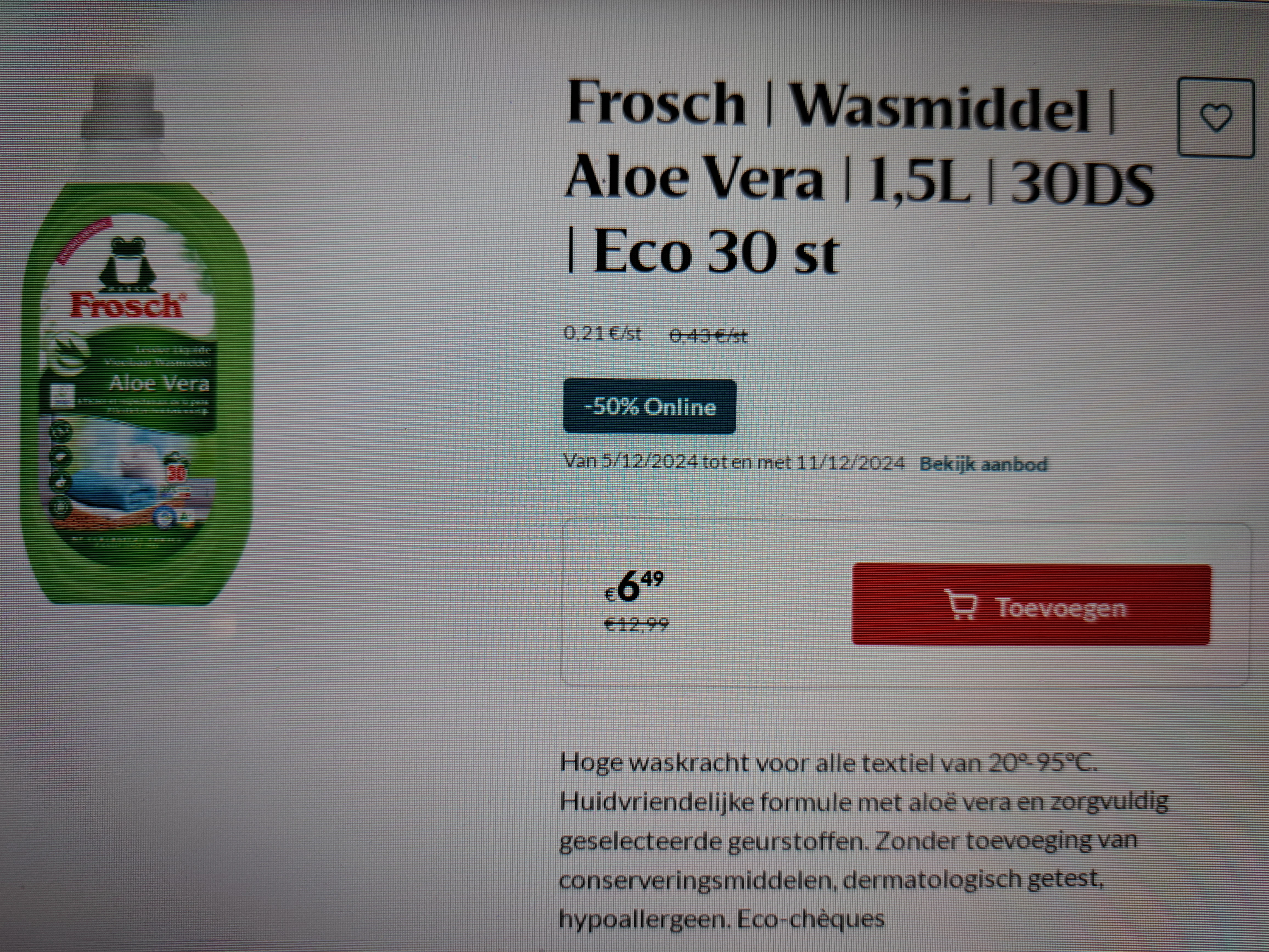 Frosch wasmiddel 50% korting