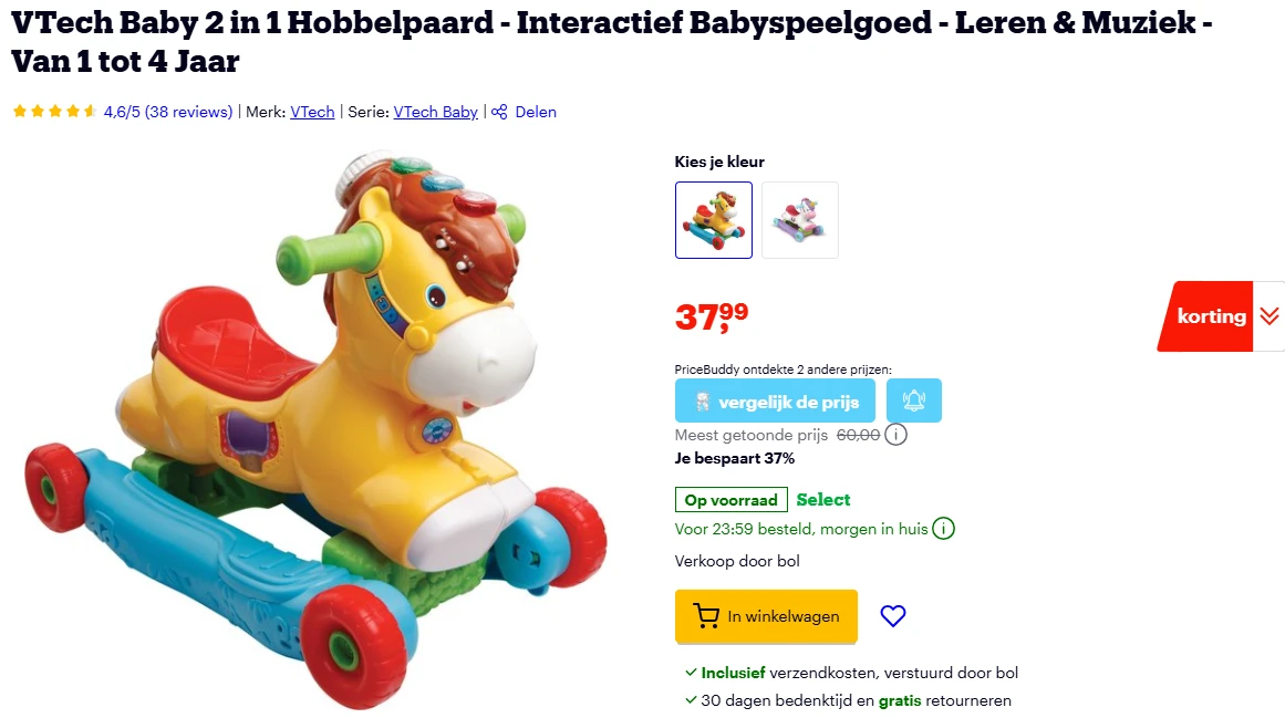 VTech 2-in-1 hobbelpaard/loopwagen