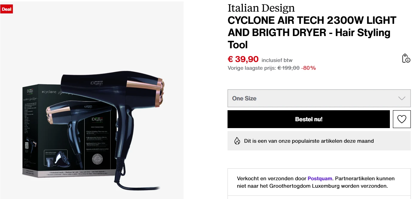 -80% op deze professionele haardroger 👍