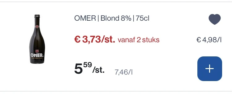 Omer 75 cl goedkoper