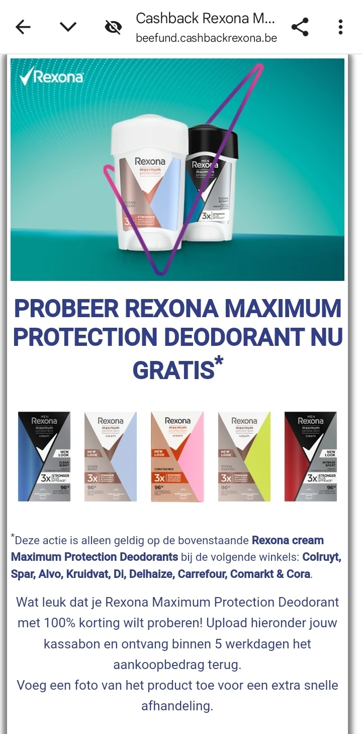 Gratis Rexona Maximum Protection Deodorant