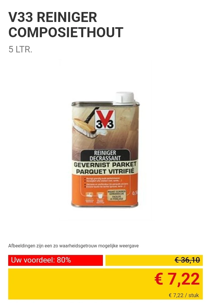 V33 reiniger composiethout