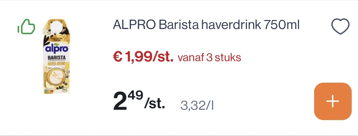 Alpro barista goedkoper
