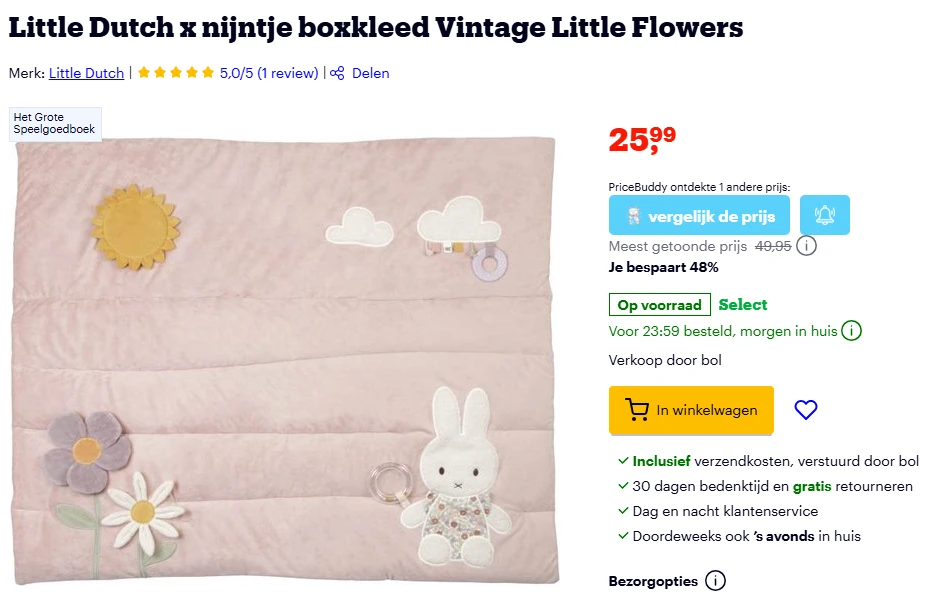 Little Dutch x nijntje boxkleed Vintage Little Flowers