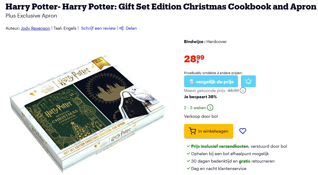 Harry Potter kookboek + schort 🎄 Kerst editie
