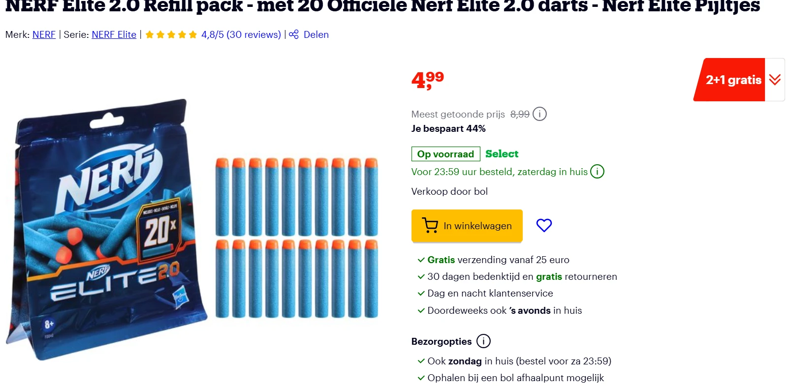 NERF pijltjes €4,99