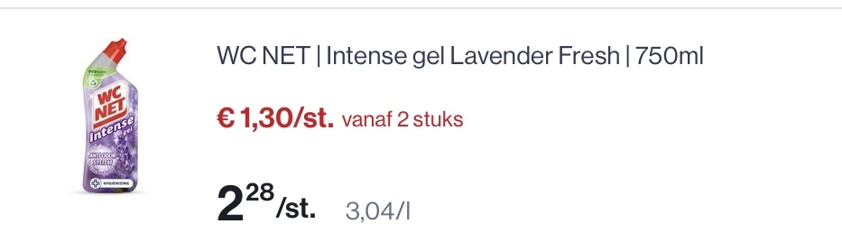 Wc net gel goedkoper