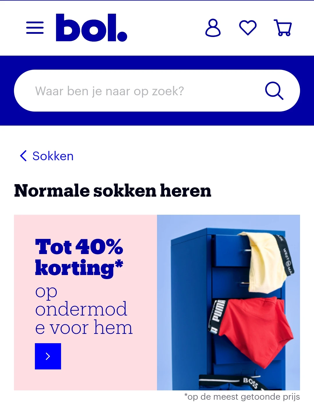 Bol 40% ondermode mannen