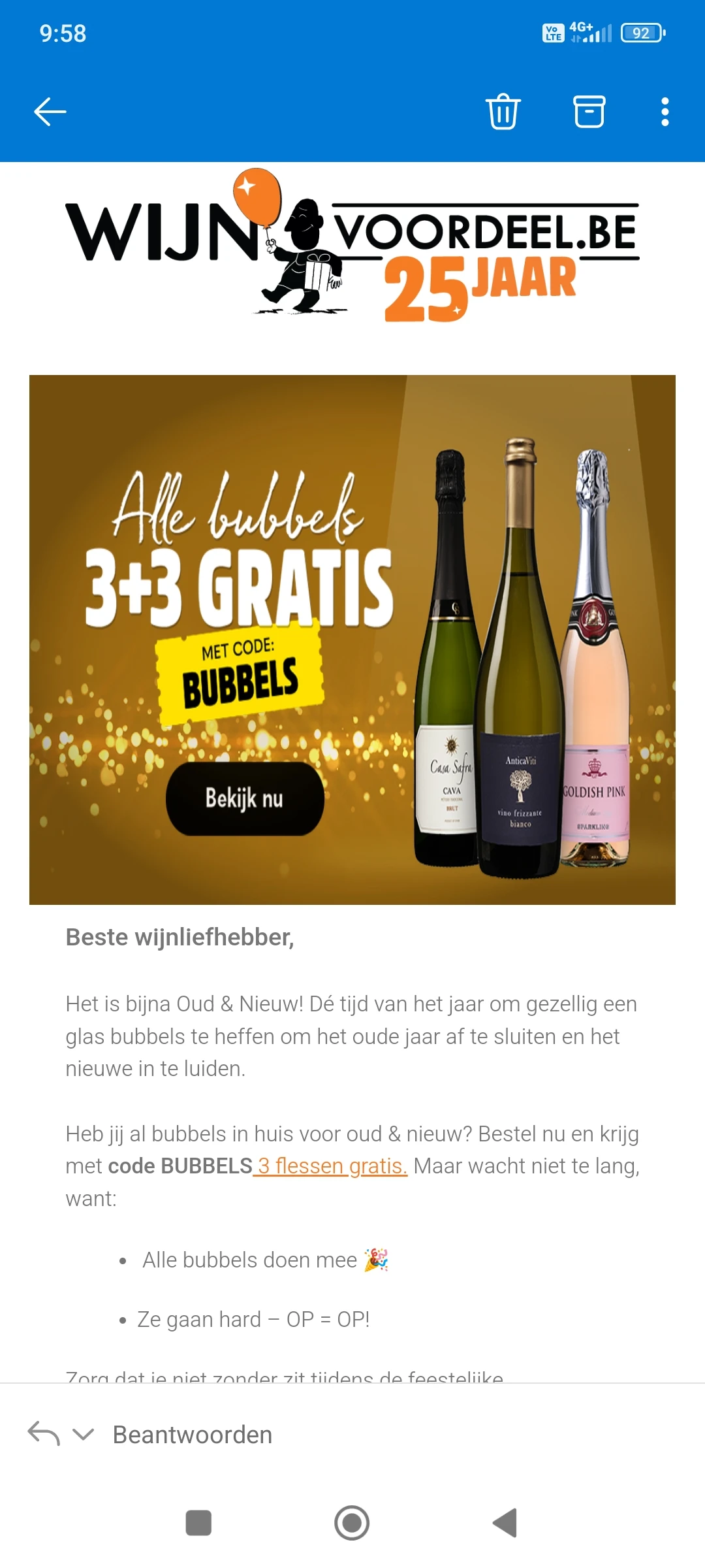 Wijnvoordeel: 3+3 op bubbels
