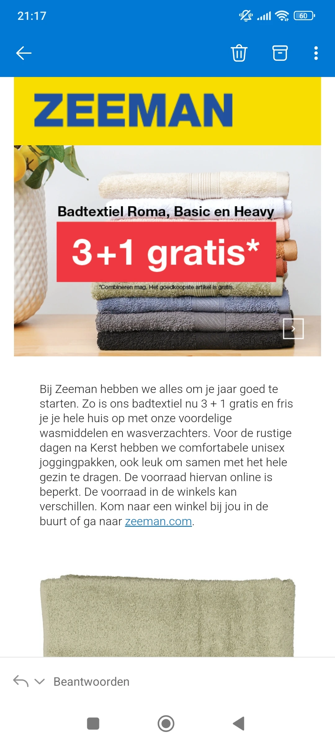 3+1 op bedtextiel bij zeeman