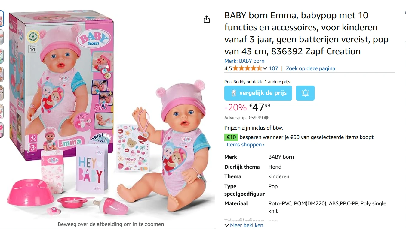 BABY born Emma 🎀 Babypop 43 cm
