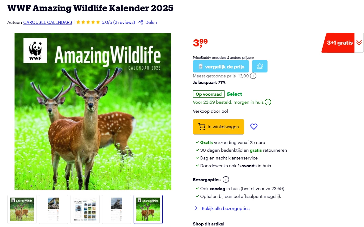 WWF kalender 2025 voor slechts €2,99