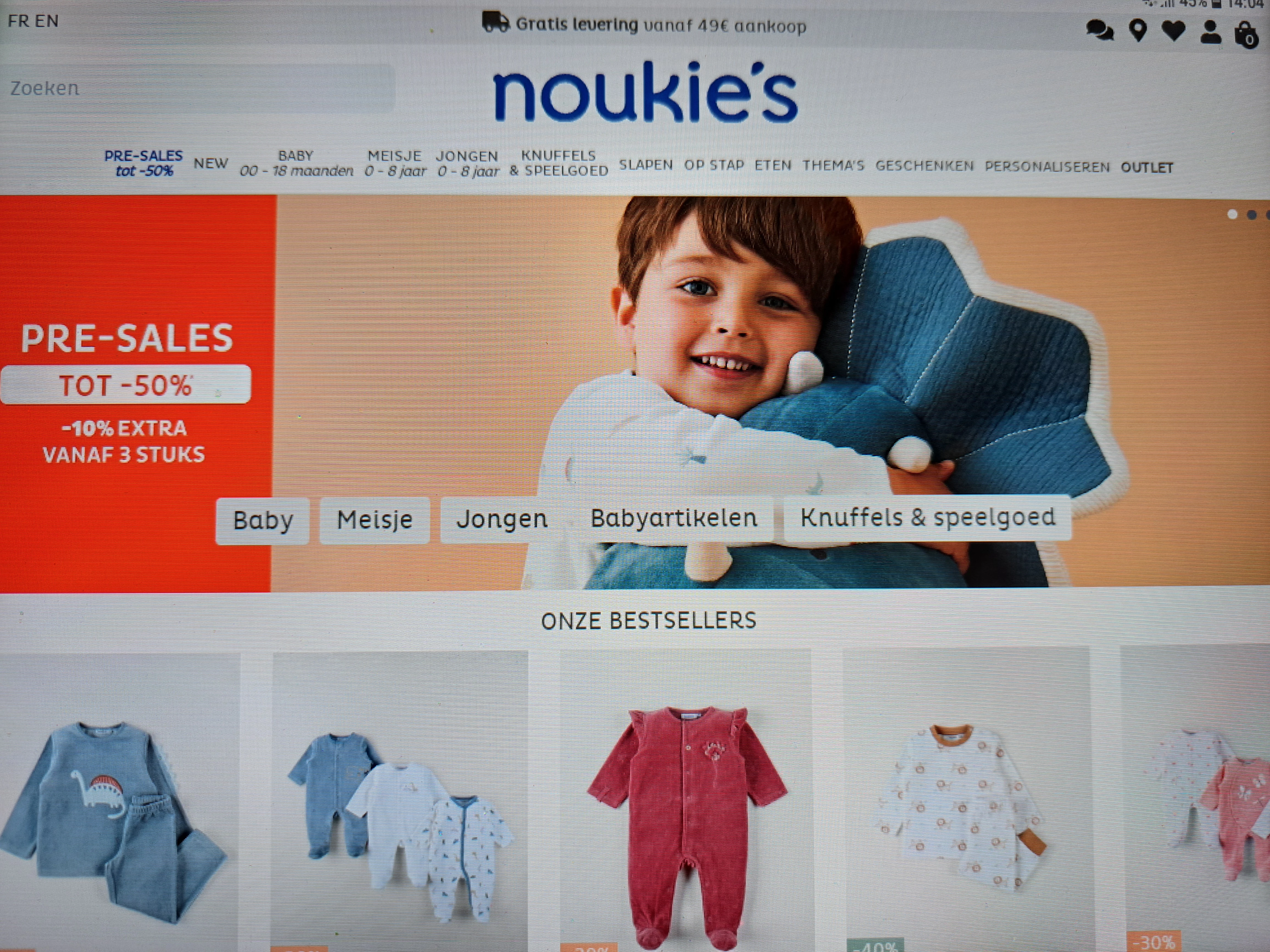 pre-sales tot -50% en -10% extra vanaf 3 stuks bij noukies.com