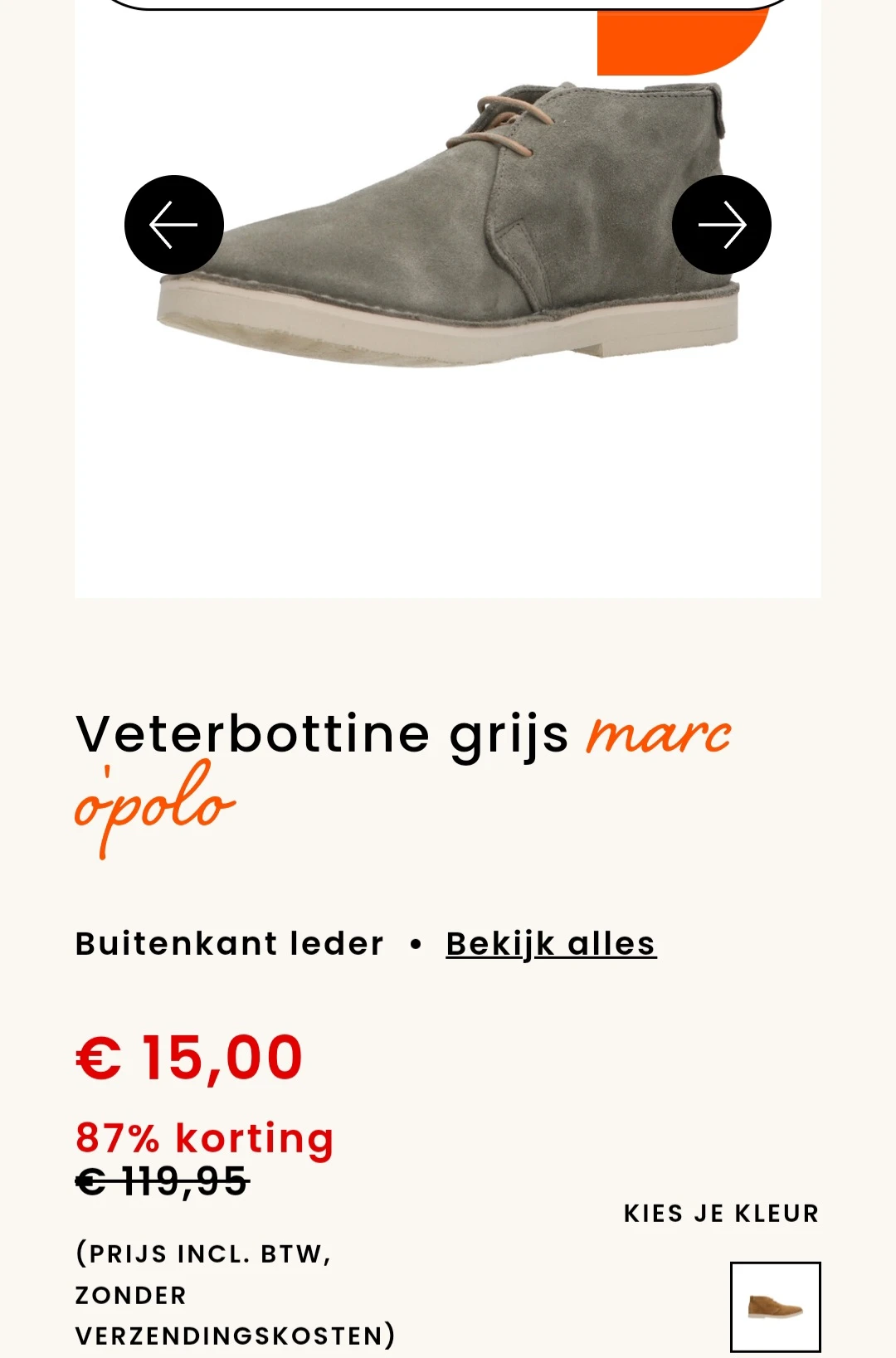 Veterbottine grijs marc o'polo -87% bij berca.be