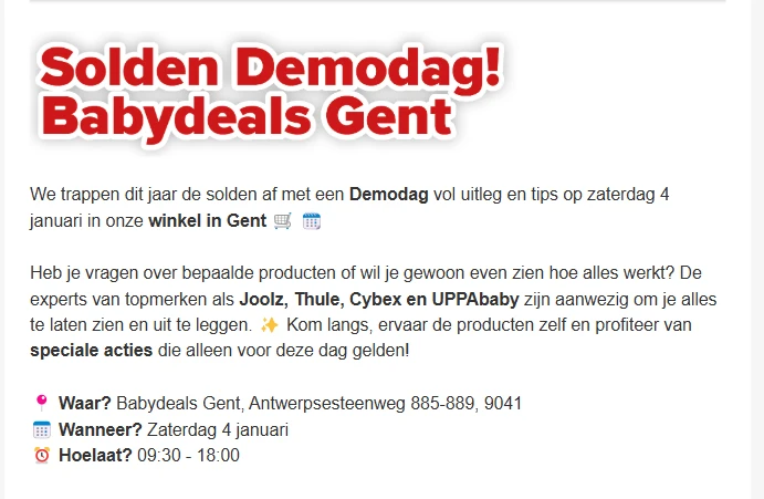 Solden Demodag bij Babydeals Gent 👶