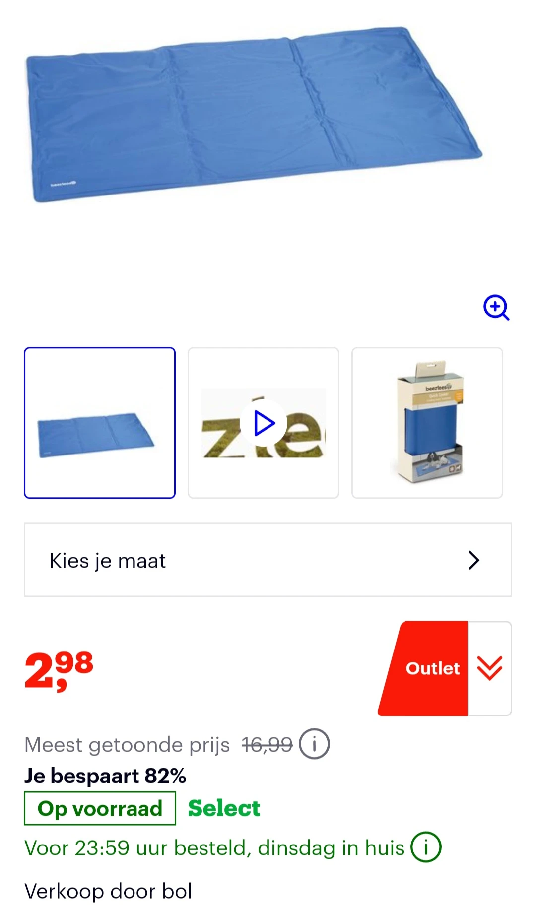 Beeztees Quick Cooler Koelmat Izi -82%